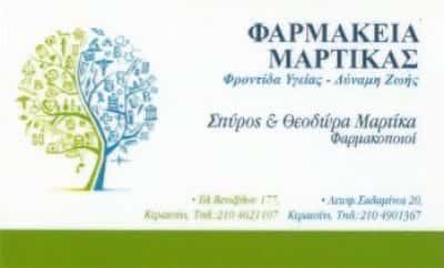 ΜΑΡΤΙΚΑ ΘΕΟΔΩΡΑ – ΦΑΡΜΑΚΕΙΟ ΚΕΡΑΤΣΙΝΙ ΑΤΤΙΚΗΣ