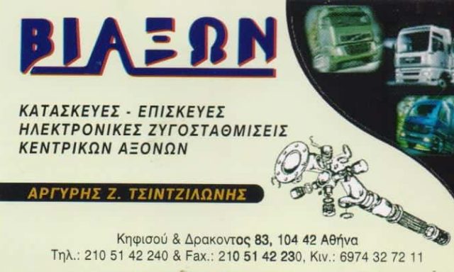 ΜΗΧΑΝΟΥΡΓΕΙΟ ΚΑΤΑΣΚΕΥΕΣ ΕΠΙΣΚΕΥΕΣ ΑΞΟΝΩΝ ΒΙΑΞΩΝ ΚΟΛΩΝΟΣ ΤΣΙΝΤΖΙΛΩΝΗΣ ΑΡΓΥΡΙΟΣ