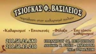 ΤΣΙΟΓΚΑΣ ΒΑΣΙΛΕΙΟΣ ΤΑΠΗΤΟΚΑΘΑΡΙΣΤΗΡΙΟ ΠΕΤΡΟΥΠΟΛΗ ΑΤΤΙΚΗ
