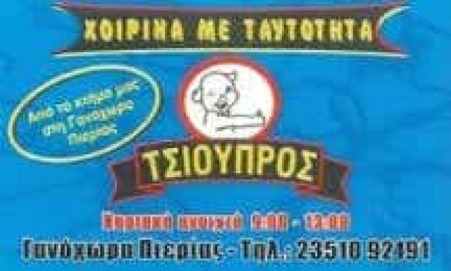 ΤΣΙΟΥΠΡΟΣ ΝΕΟΚΛΗΣ & ΥΙΟΙ ΟΕ – ΧΟΙΡΙΝΑ ΜΕ ΤΑΥΤΟΤΗΤΑ – ΚΡΕΟΠΩΛΕΙΟ – ΓΑΝΟΧΩΡΑ ΚΑΤΕΡΙΝΗ ΠΙΕΡΙΑΣ